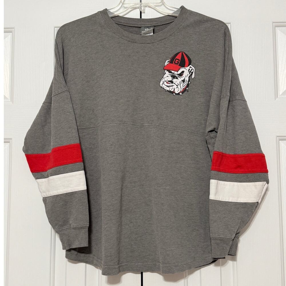 Women's UGA Bulldogs Long Sleeve Crewneck Pullover Shirt, Size M